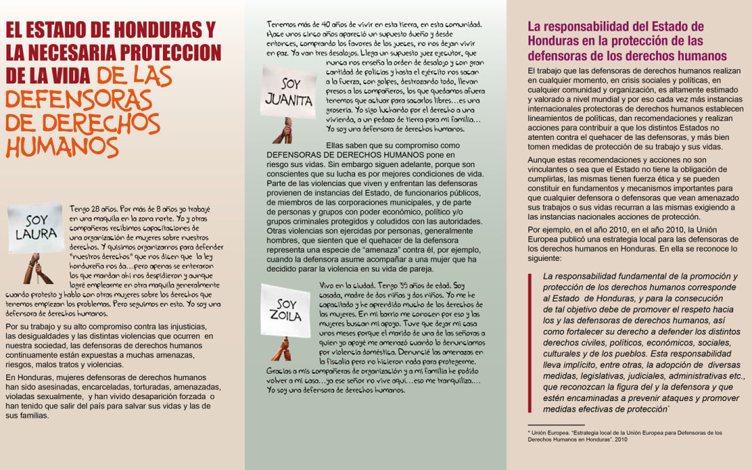 El estado de Honduras y la necesaria protección de la vida de las defensoras de derechos humanas