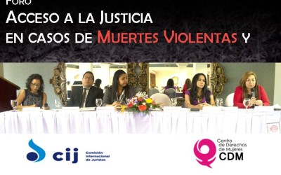 Foro sobre Acceso a la Justicia en casos de Femicidio y Muerte Violenta de Mujeres