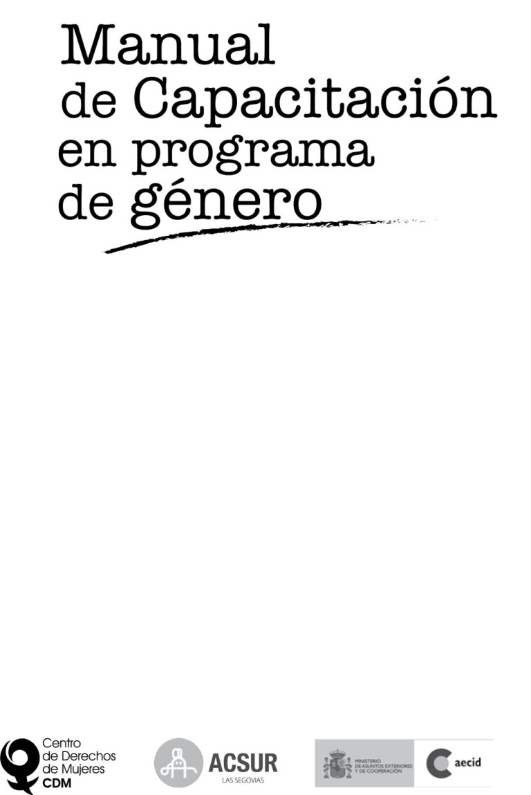 Manual De Capacitación En Programa De Género | Centro De Derechos De ...