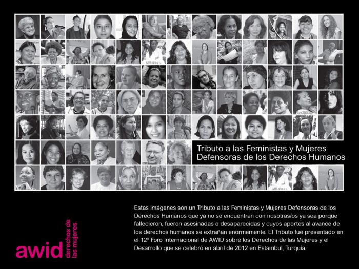 Tributo a Feministas y Mujeres Defensoras de Derechos Humanos