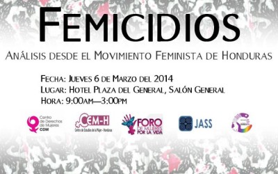 Foro «Femicidios: Análisis desde el Movimiento Feminista de Honduras»