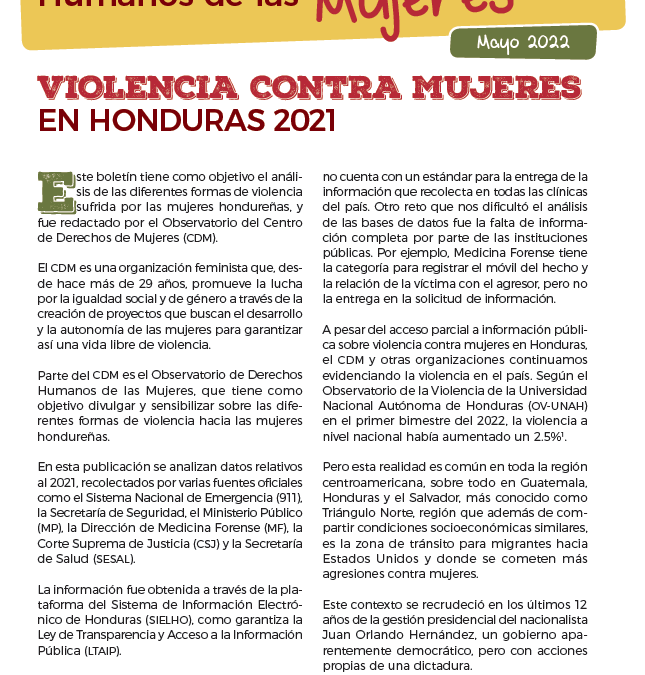 Boletin Violencia contra mujeres 2022