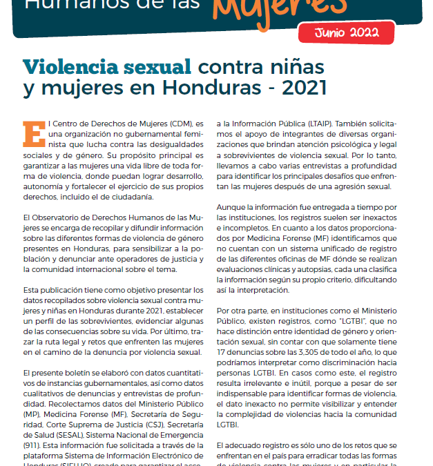 Boletin Violencia Sexual contra Mujeres 2022
