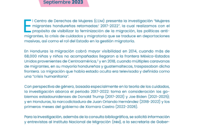 Boletín: Mujeres migrantes hondureñas retornadas: Una violencia invisibilizada (2017-2022)