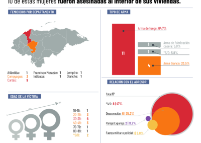 Infografía sobre femicidios en Honduras en el 2023