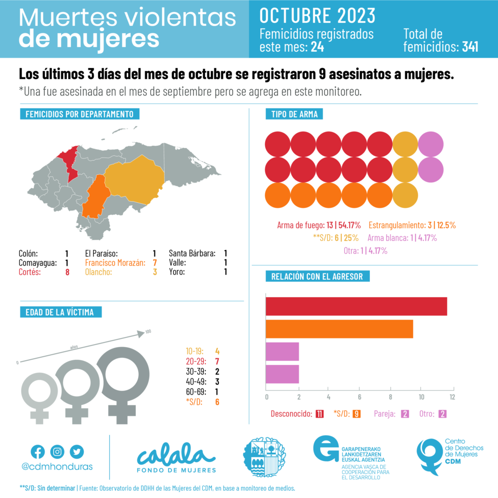 Infografía sobre femicidios en Honduras en el 2023 | Centro de Derechos ...