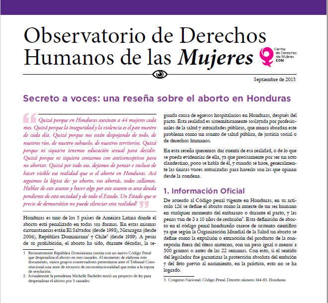 Prácticas discriminatorias contra las mujeres en la industria maquilera textil. Zona Norte, Honduras.