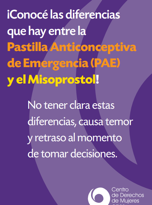 Diferencias entre la pastilla anticonceptiva de emergencia (pae) o Plan B  y el Misoprostol