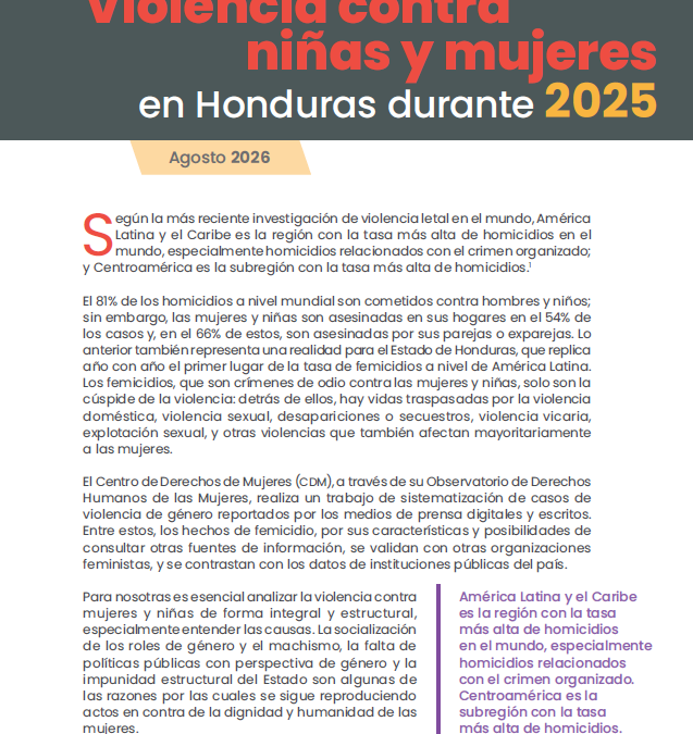 Boletín: Violencia contra mujeres y niñas – 2025